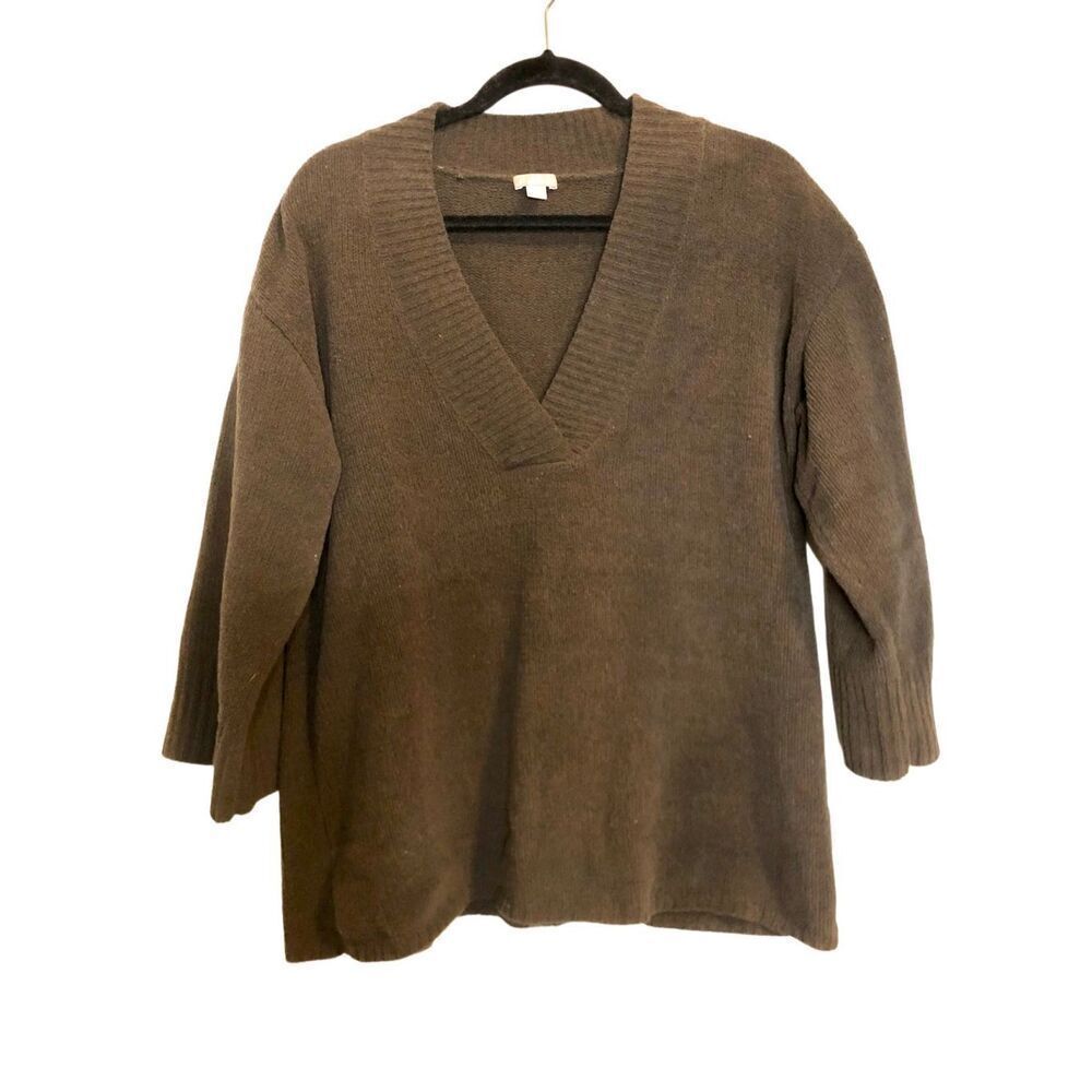J JillâRelaxed Soft Boxy Sweater 3/4 sleeves size Small Minimalist Cozy - Picture 2 of 7